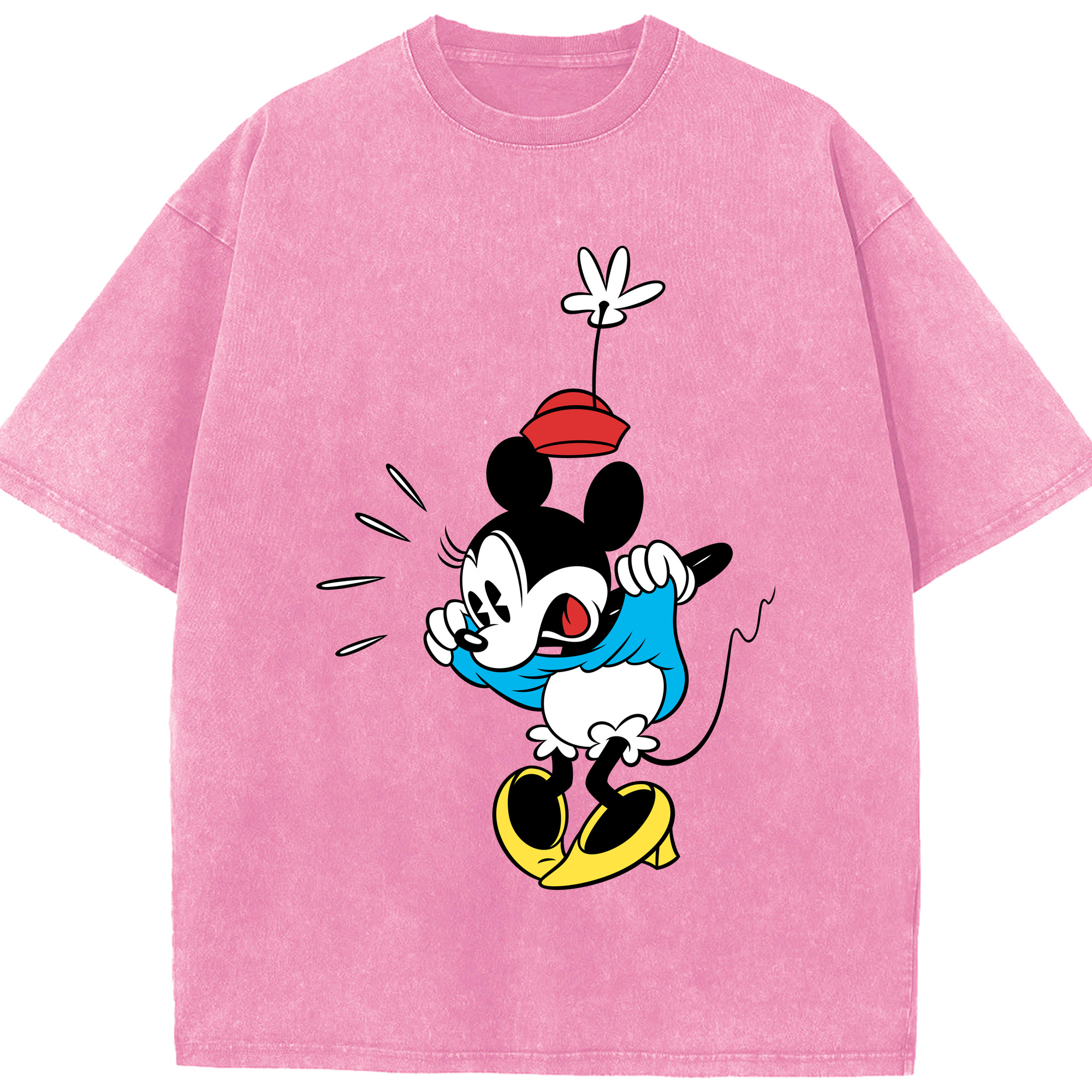 （画像用） ミッキーマウス Mickey Mouse 綿100% ヴィンテージ風 半袖Tシャツ（フロントプリント）